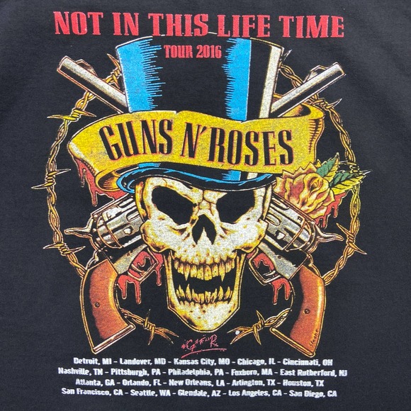 Guns N Roses Not In This Lifetime Tour 2016 Concert Shirt Double Side XL - Picture 7 of 7